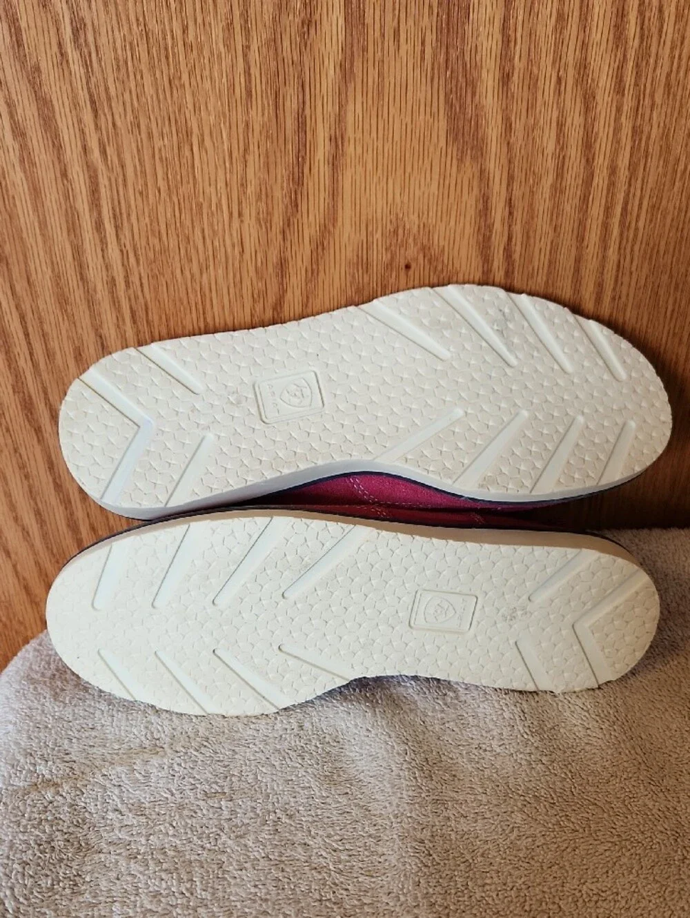 Ariat Pink Suede Floral Slip-On Moccasins